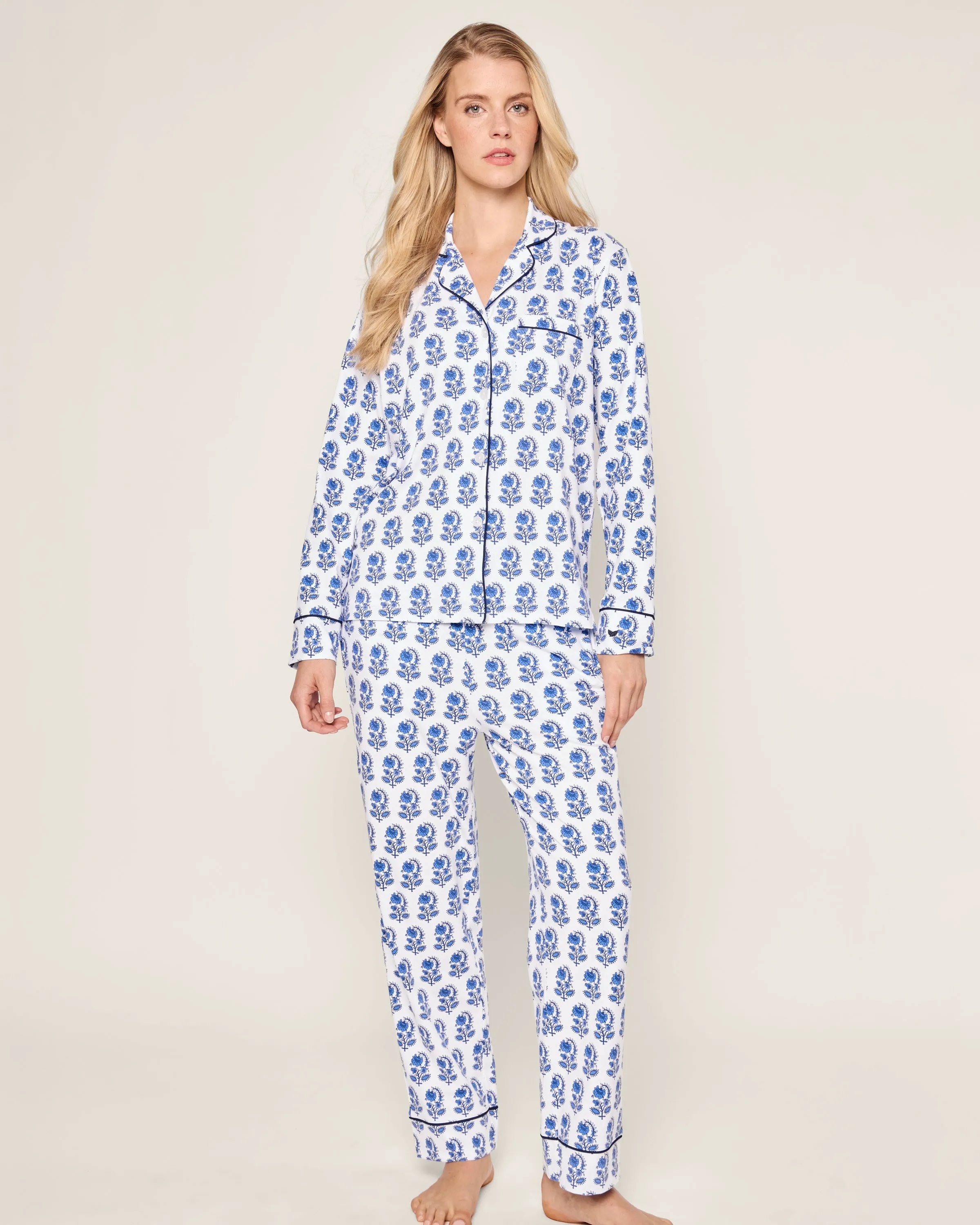 Women's Pima Pajama Set in Bristol Bay sold by Petite Plume product image thumbnail 2