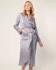Women's Silk Robe in Navy Foulard sold by Petite Plume