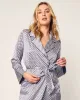 Women's Silk Robe in Navy Foulard sold by Petite Plume