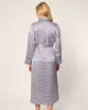 Women's Silk Robe in Navy Foulard sold by Petite Plume