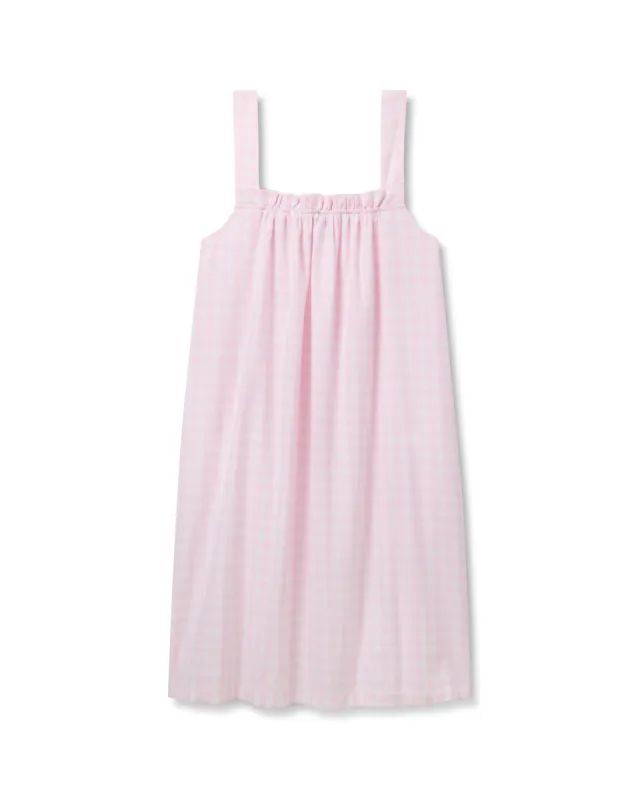 Women's Twill Annabelle Nightgown in Pink Gingham sold by Petite Plume