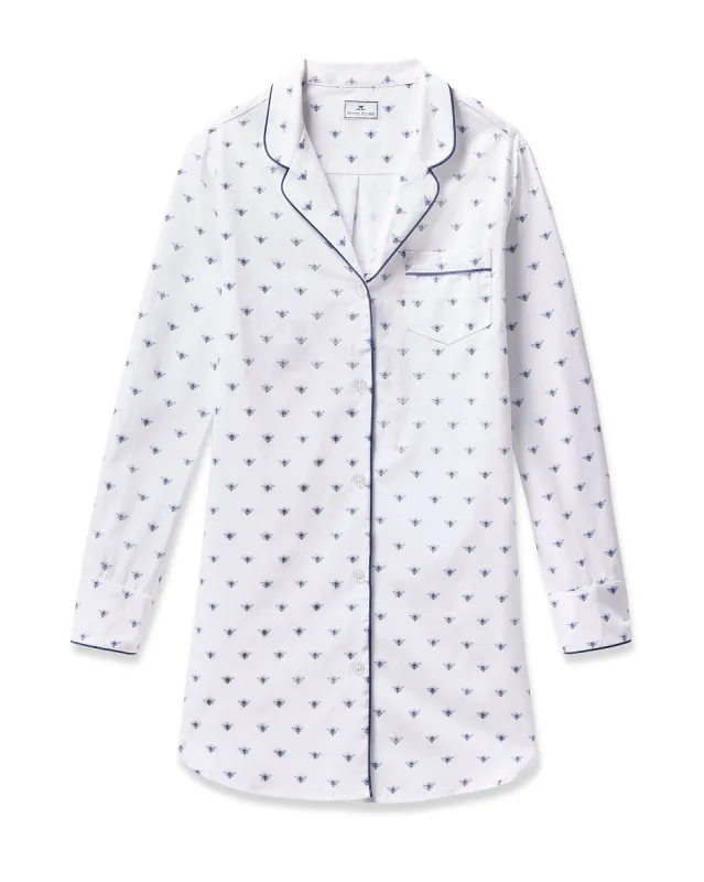 Women's Twill Nightshirt in Buzzing Bees sold by Petite Plume