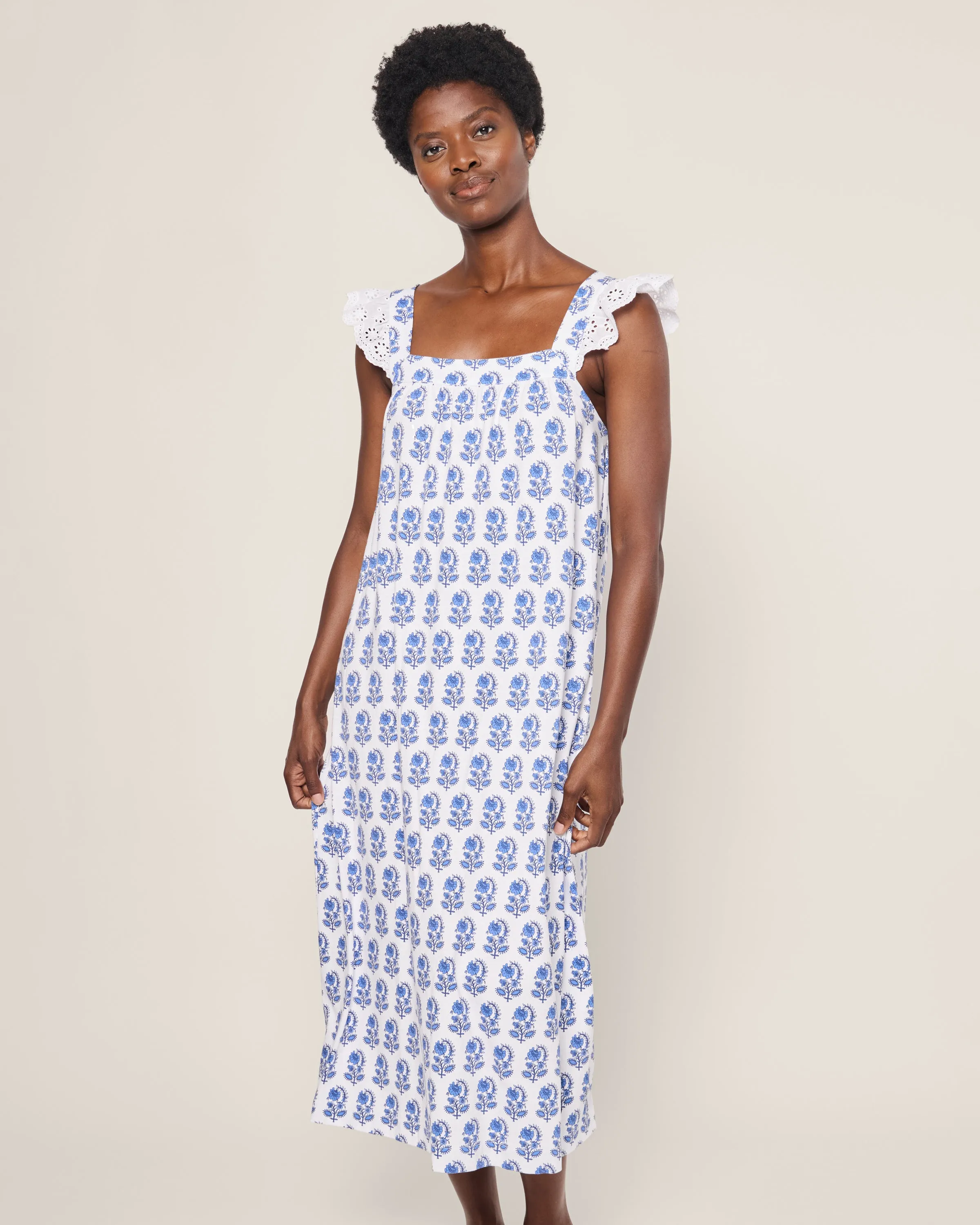 Women's Pima Clara Nightgown in Bristol Bay sold by Petite Plume product image thumbnail 2