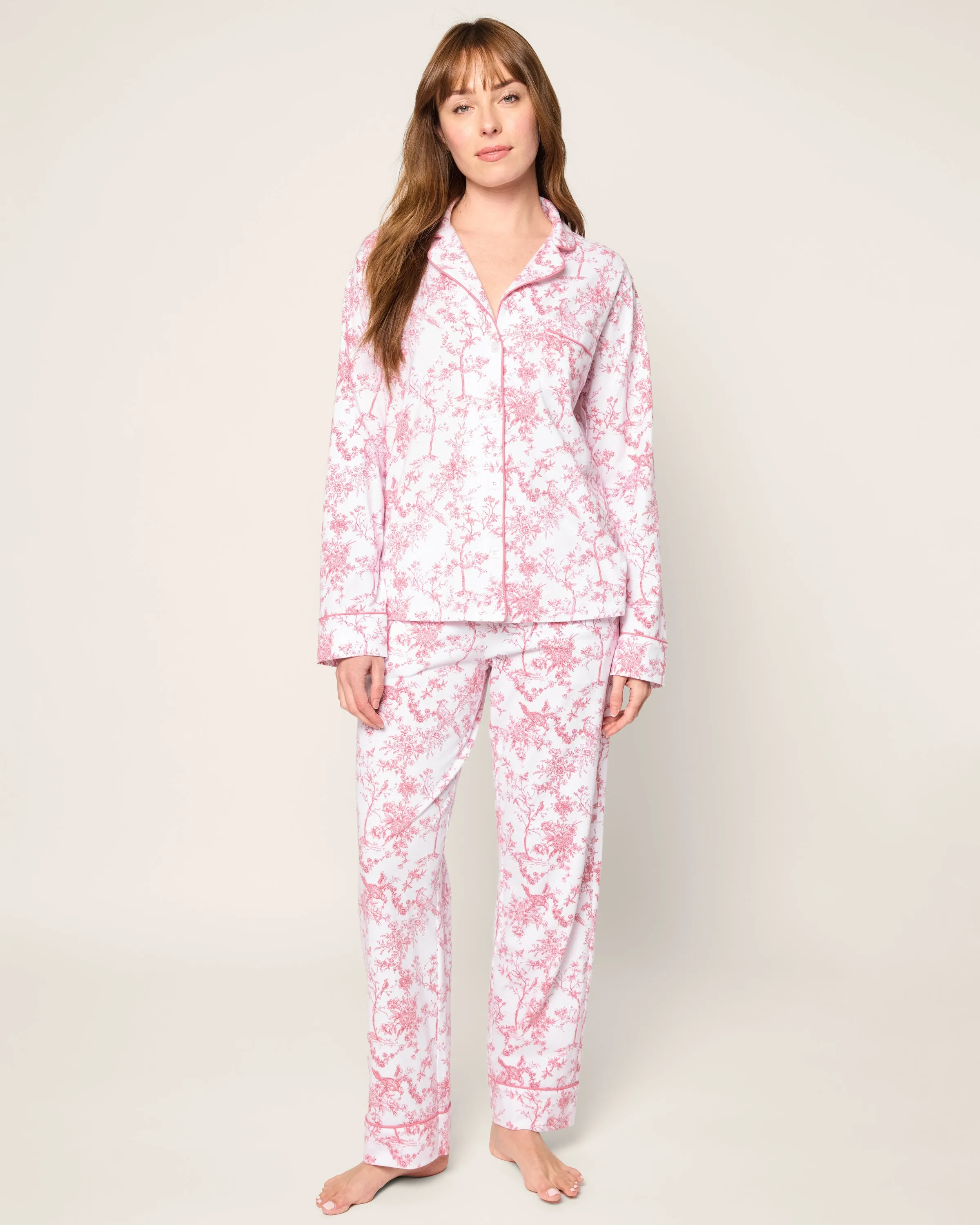 Women's Pima Pajama in Pink Timeless Toile sold by Petite Plume product image thumbnail 2