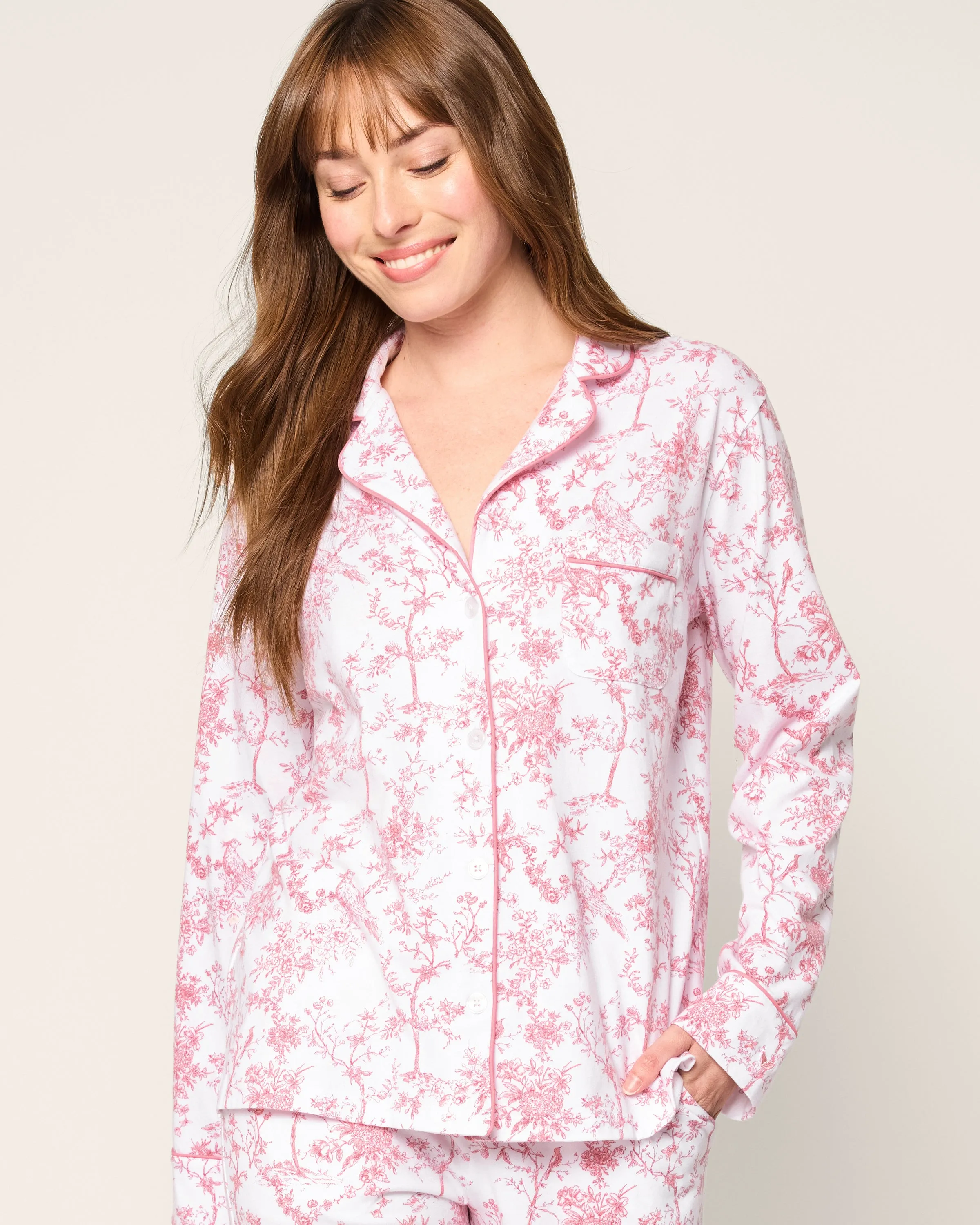 Women's Pima Pajama in Pink Timeless Toile sold by Petite Plume product image thumbnail 5
