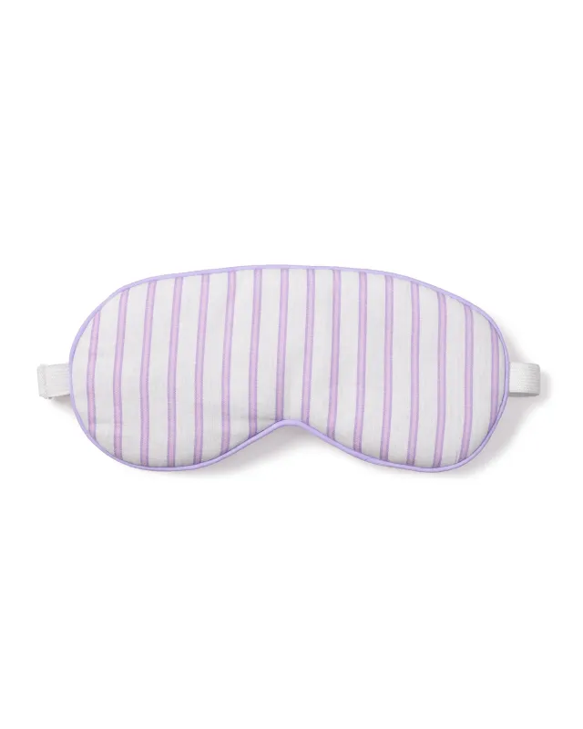 Adult's Twill Sleep Mask in Lavender French Ticking sold by Petite Plume