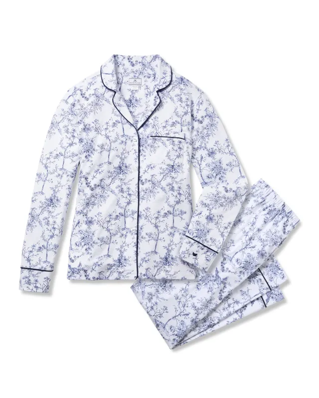 Women's Pima Pajama Set in Timeless Toile sold by Petite Plume