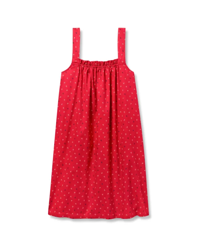 Women's Twill Annabelle Nightgown in Anchors Away sold by Petite Plume
