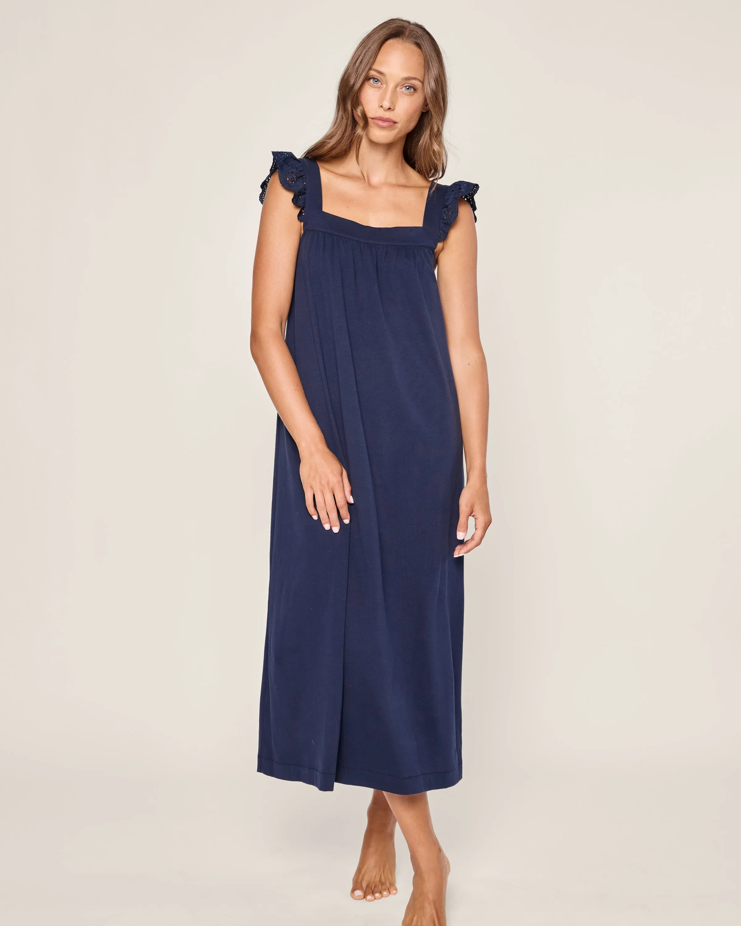 Women's Pima Clara Nightgown in Navy sold by Petite Plume product image thumbnail 2