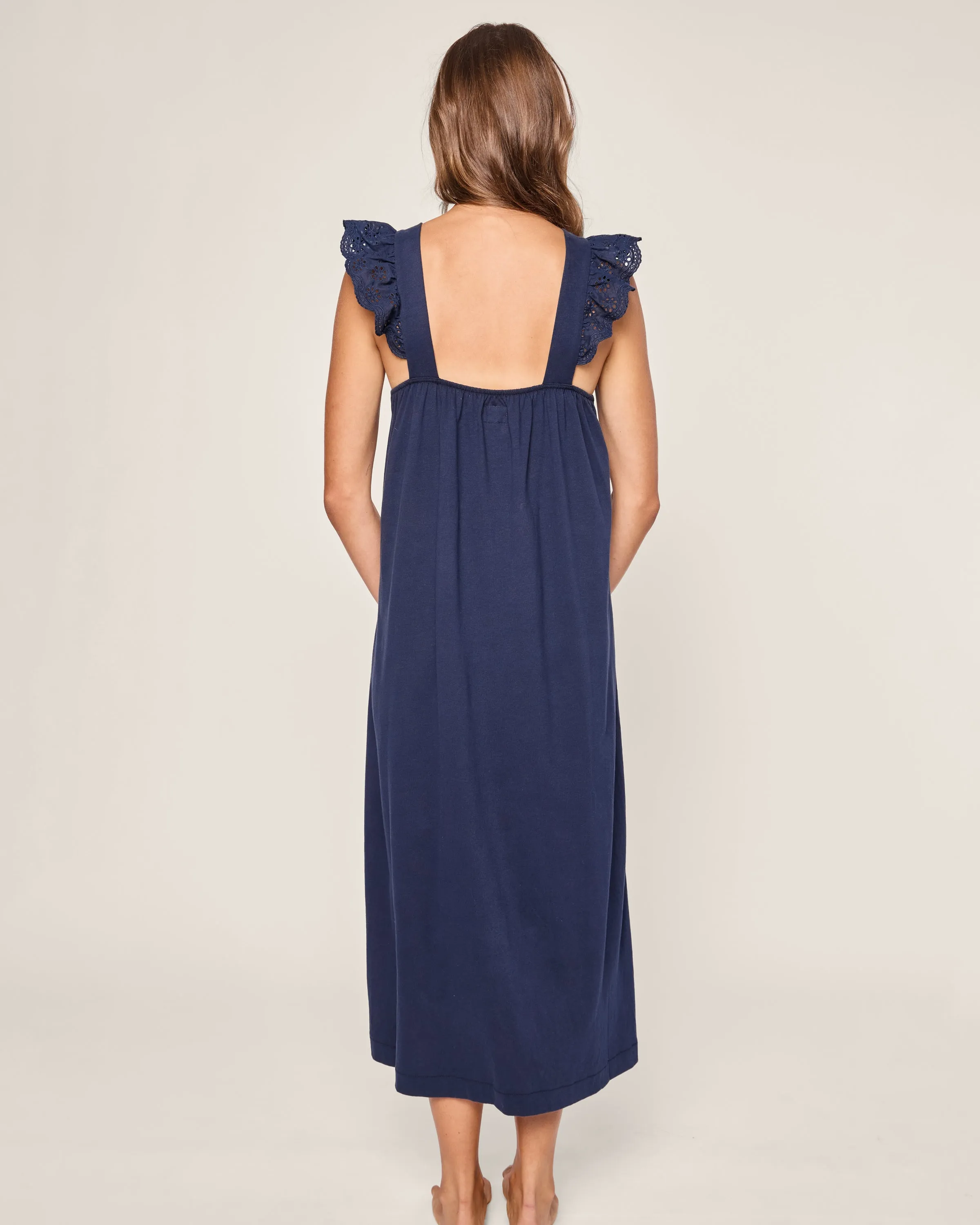 Women's Pima Clara Nightgown in Navy sold by Petite Plume product image thumbnail 4