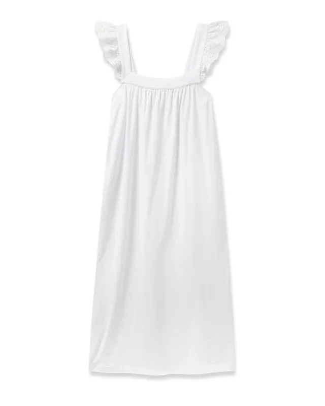 Women's Pima Clara Nightgown in White sold by Petite Plume