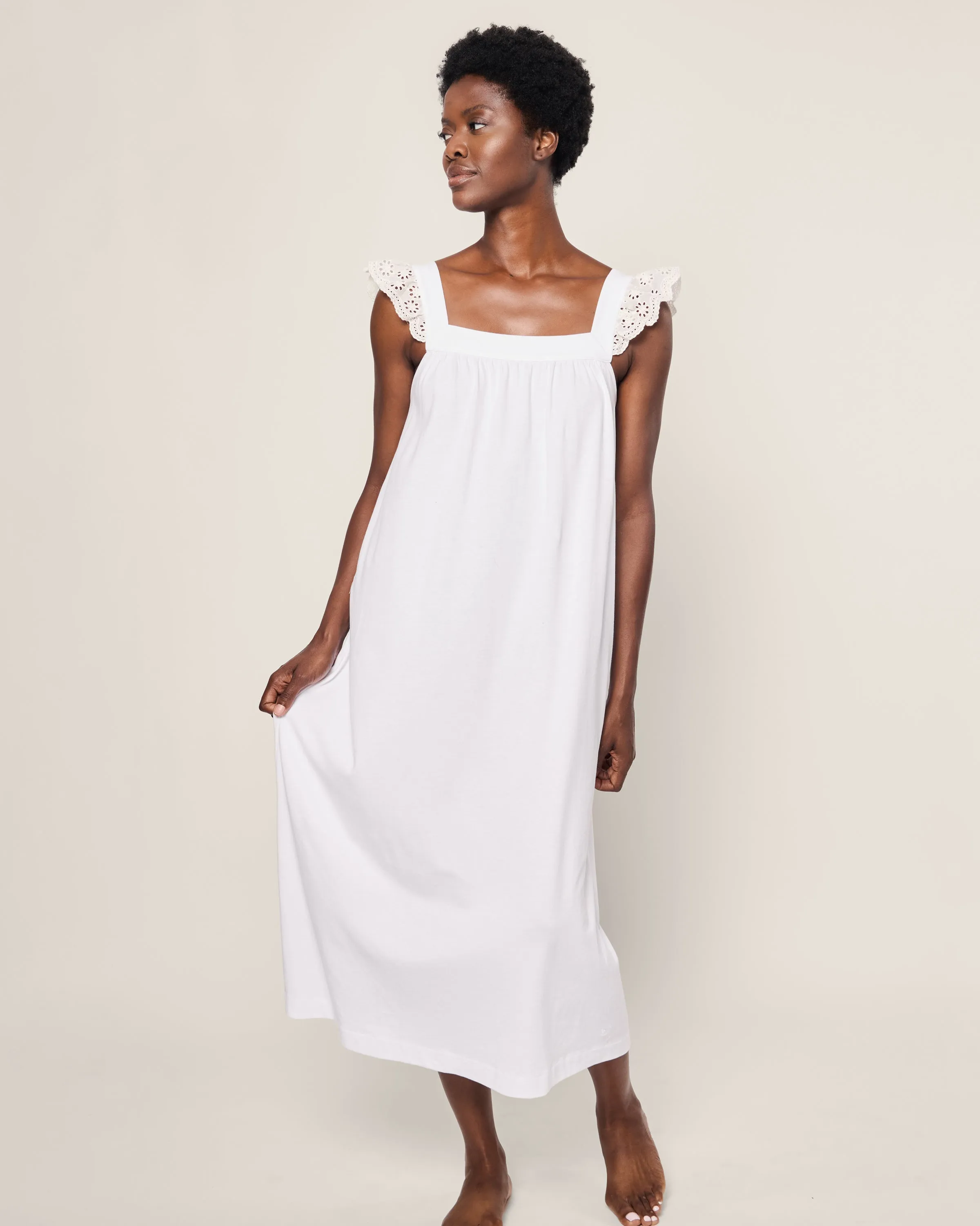 Women's Pima Clara Nightgown in White sold by Petite Plume product image thumbnail 2