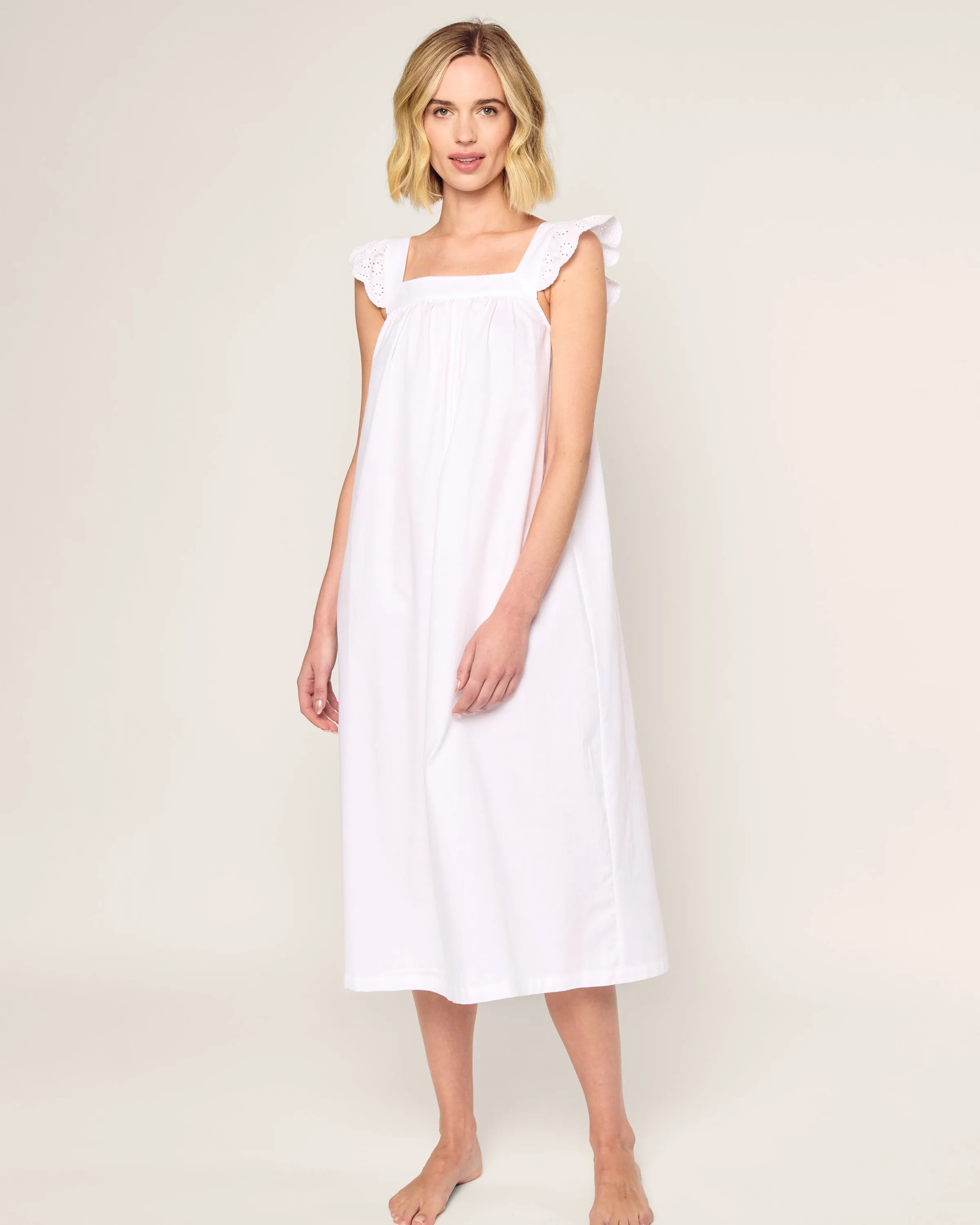 Women's Twill Clara Nightgown in White sold by Petite Plume product image thumbnail 2