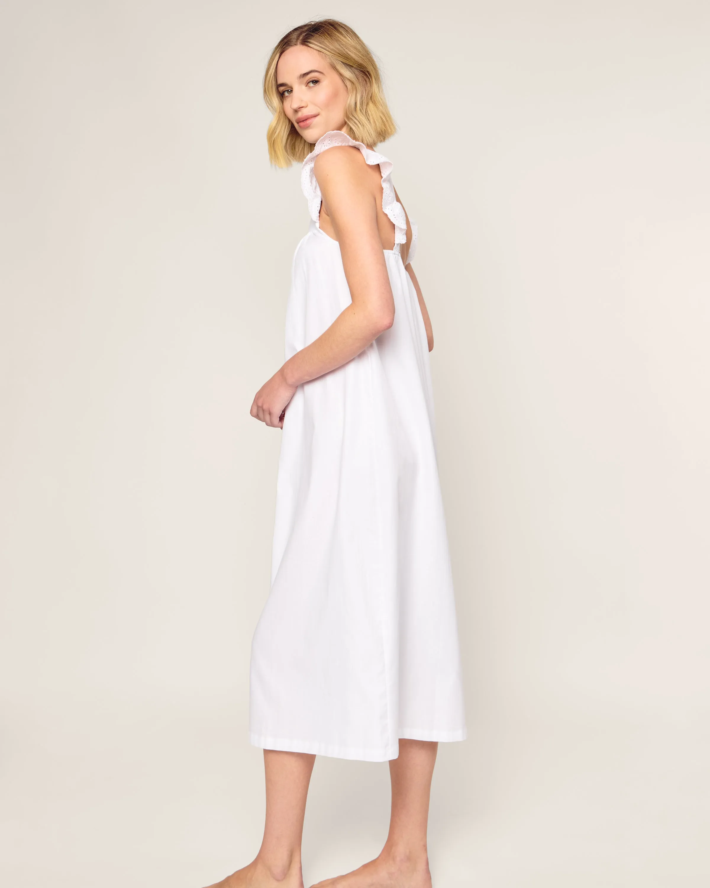 Women's Twill Clara Nightgown in White sold by Petite Plume product image thumbnail 3