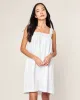 Women's Twill Esme Nightgown in White sold by Petite Plume