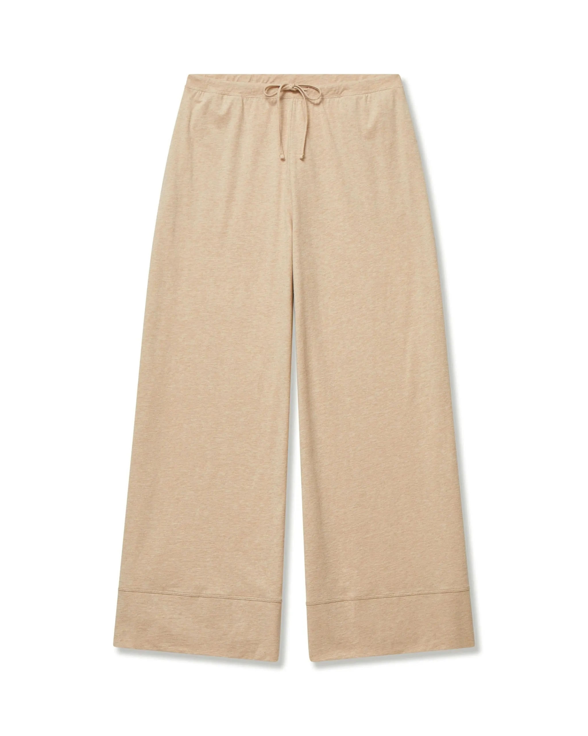 Women's Pima Wide-Leg Lounge Pant in Camel sold by Petite Plume