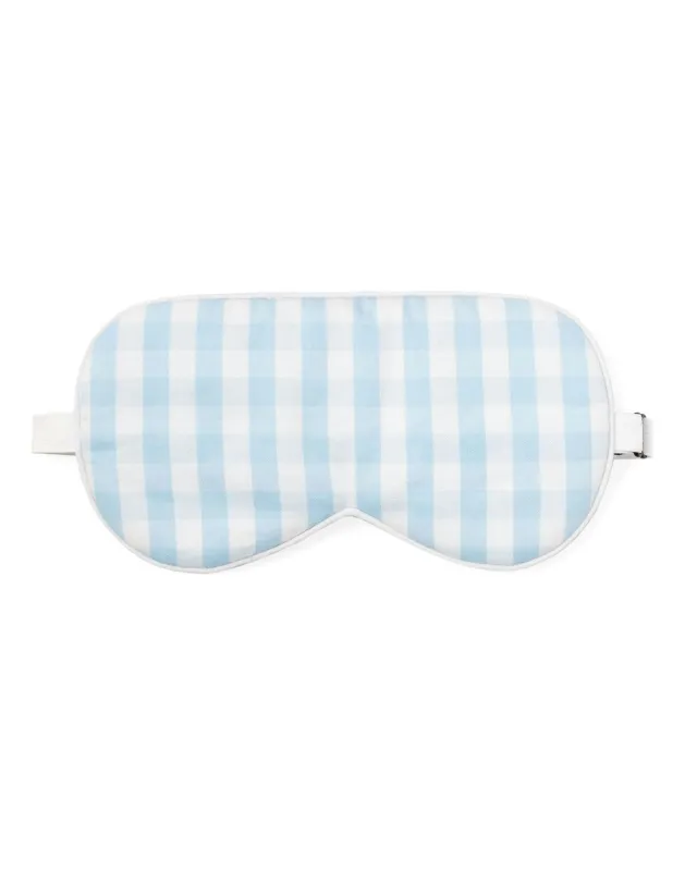 Adult's Twill Sleep Mask in Light Blue Gingham sold by Petite Plume