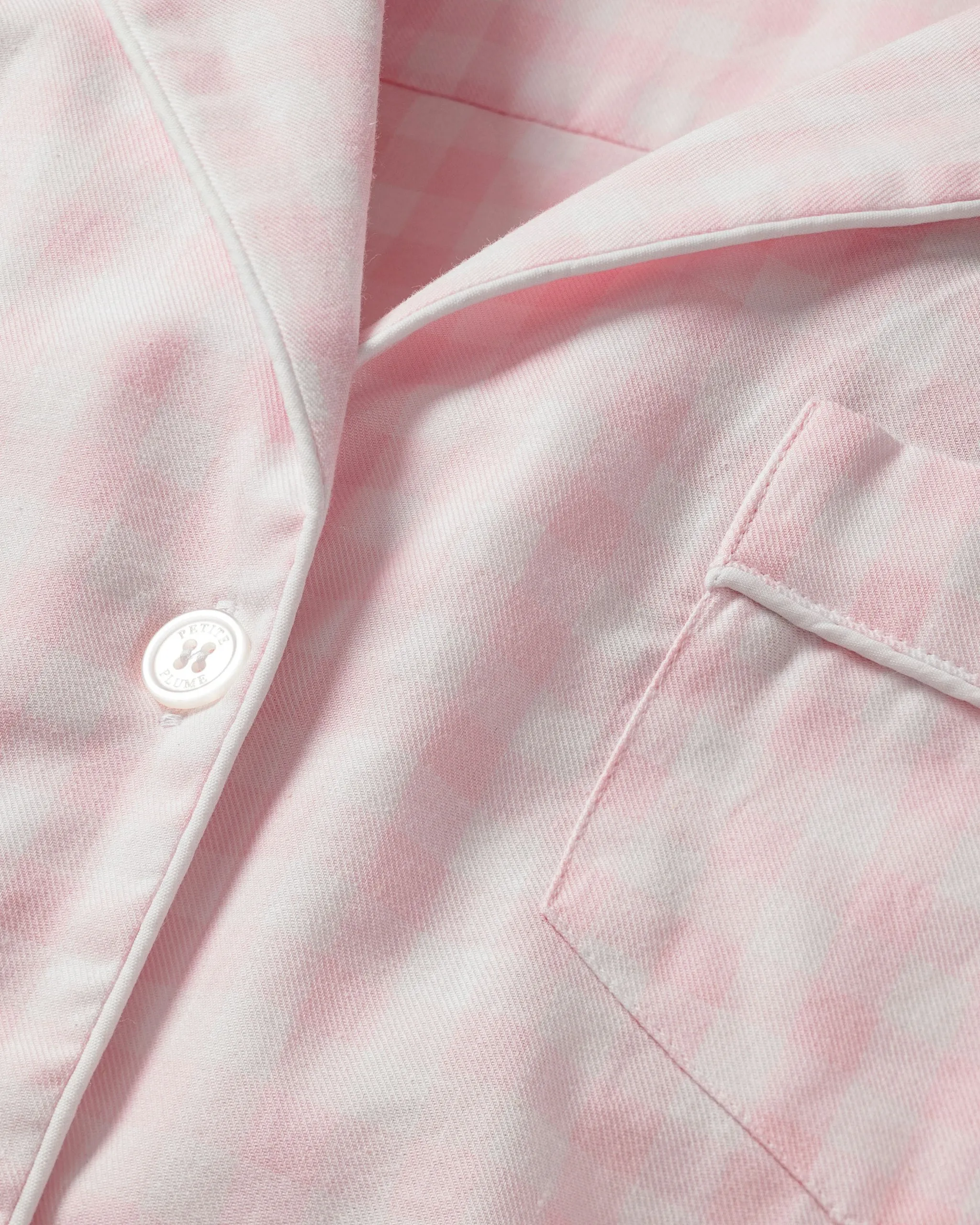 Women's Twill Short Sleeve Short Set in Pink Gingham sold by Petite Plume product image thumbnail 5