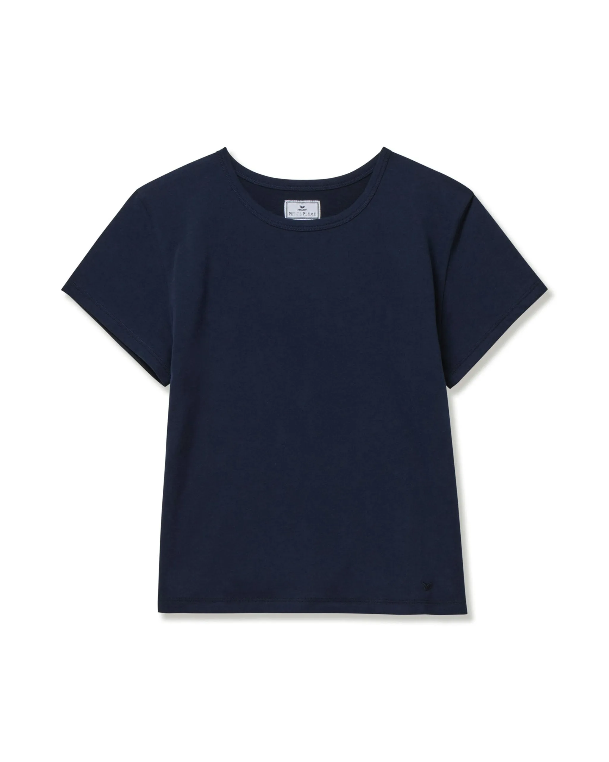 Women's Pima Essential Crew Neck Tee in Navy sold by Petite Plume