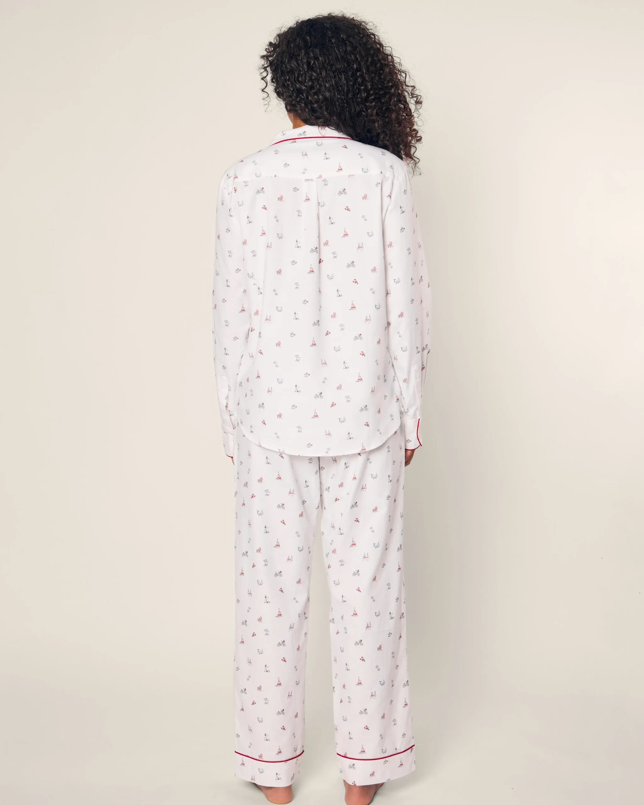 Women's Twill Pajama Set in Coastal Charms sold by Petite Plume product image thumbnail 4