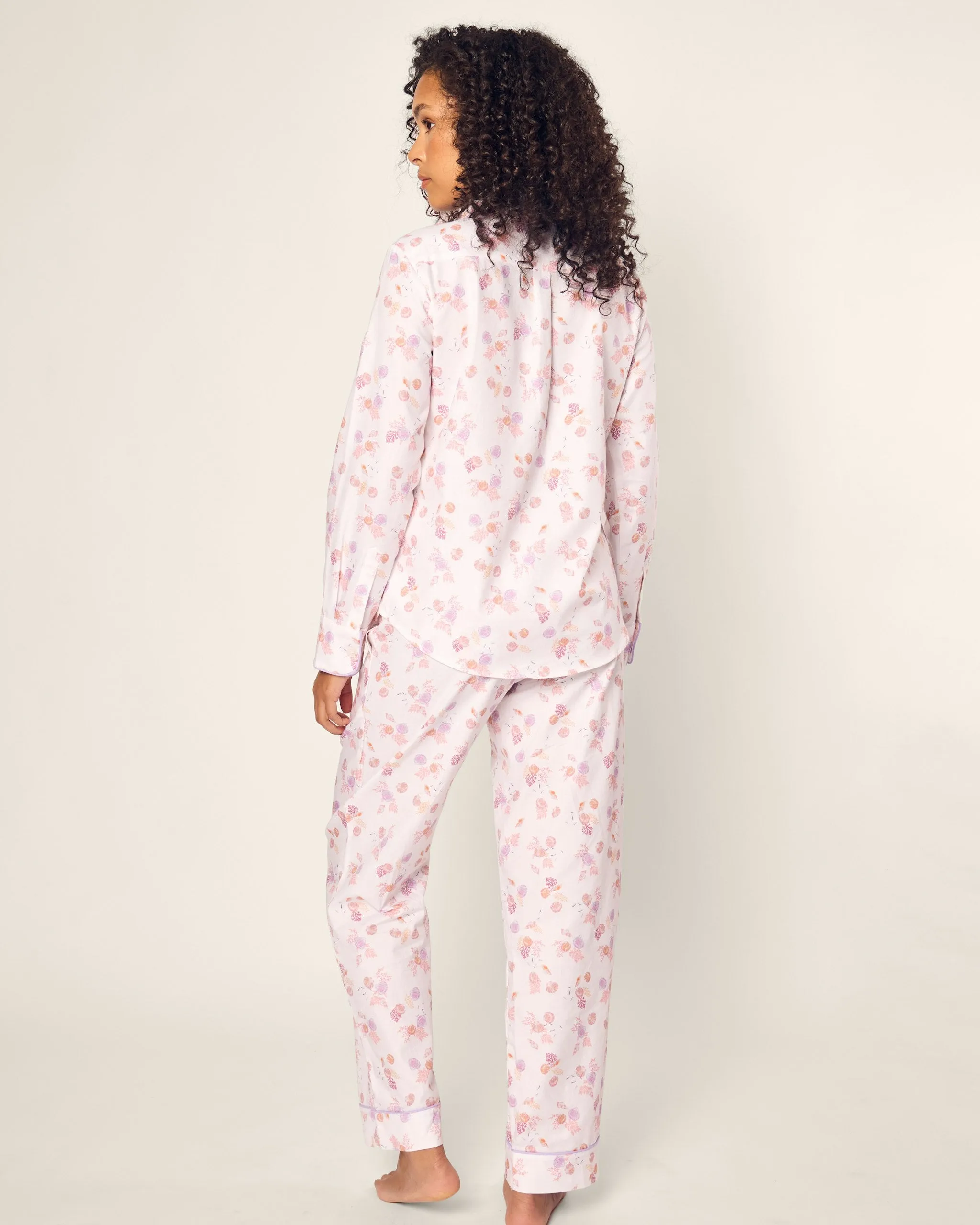 Women's Twill Pajama Set in Seashell Splendor sold by Petite Plume product image thumbnail 4
