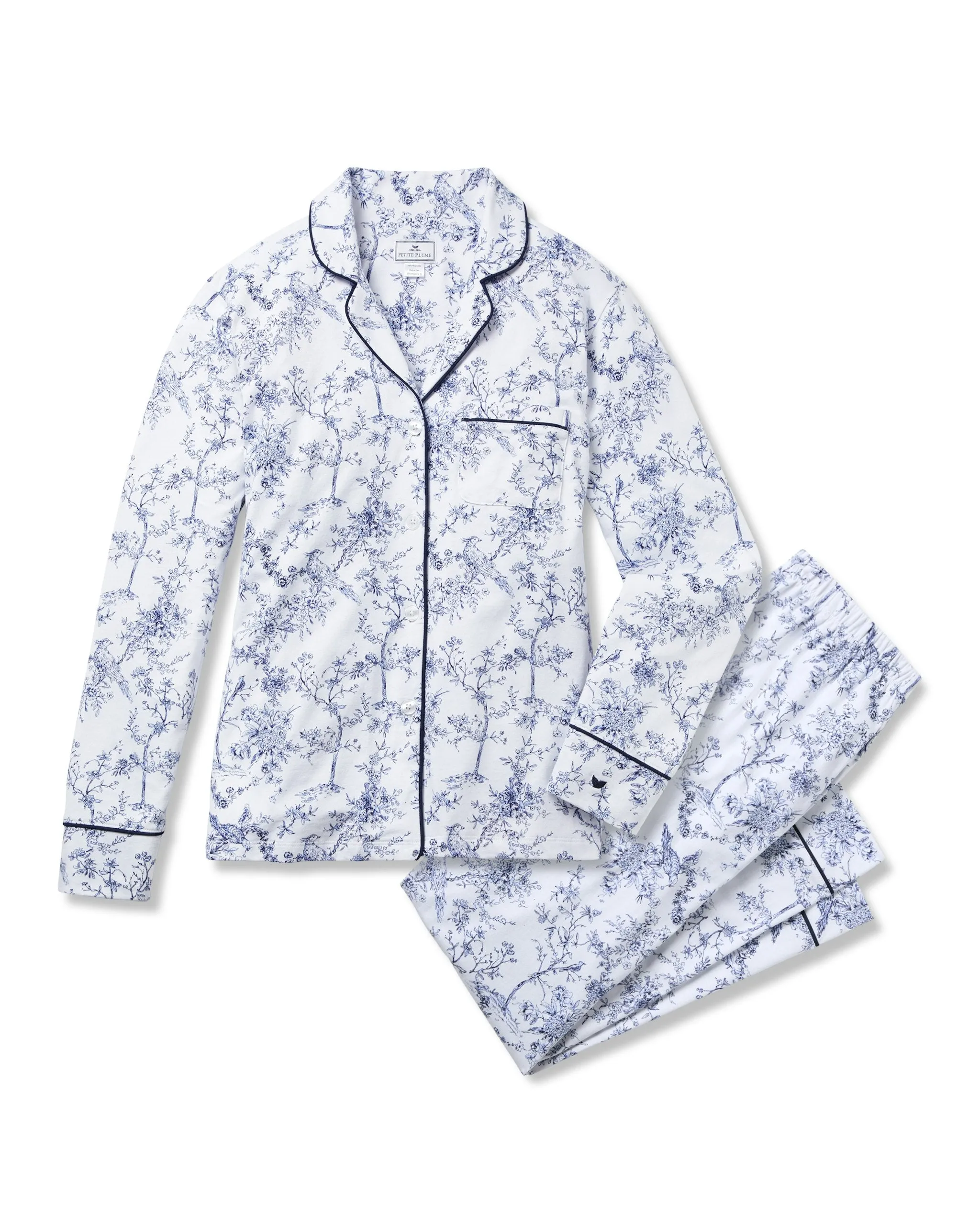 Women's Pima Pajama Set in Timeless Toile sold by Petite Plume