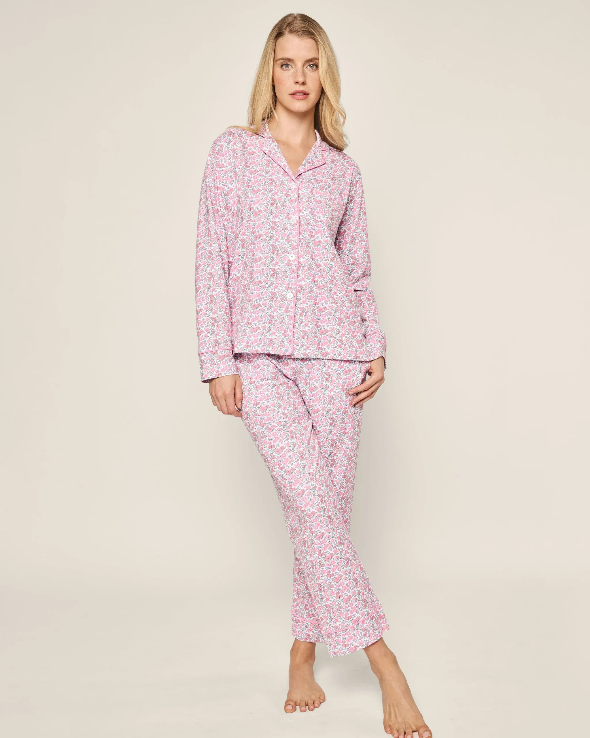 Women's Pima Pajama Set in Fleurs de Rose sold by Petite Plume product image thumbnail 2