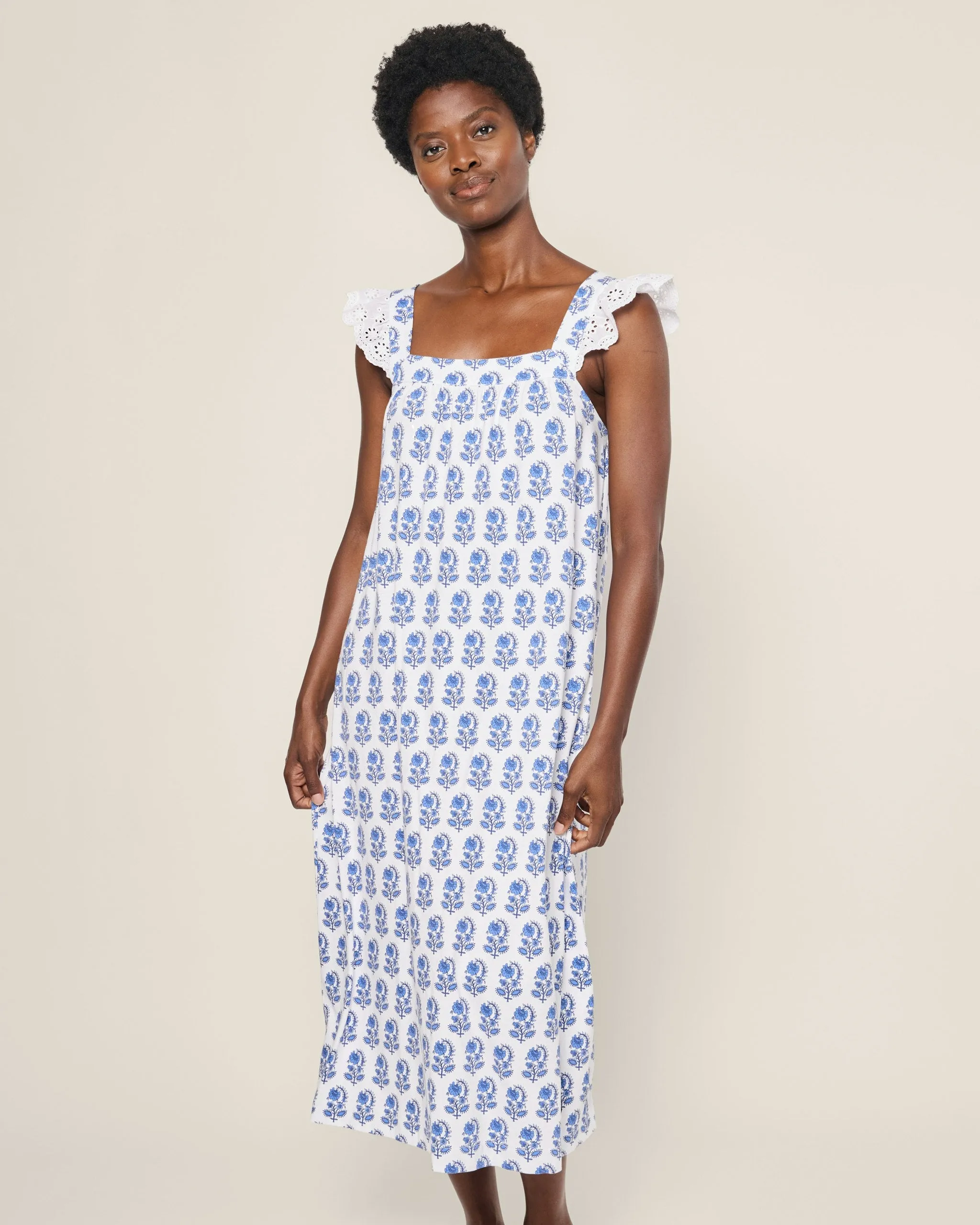 Women's Pima Clara Nightgown in Bristol Bay sold by Petite Plume product image thumbnail 2