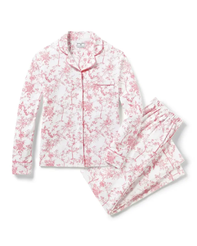 Women's Pima Pajama in Pink Timeless Toile sold by Petite Plume