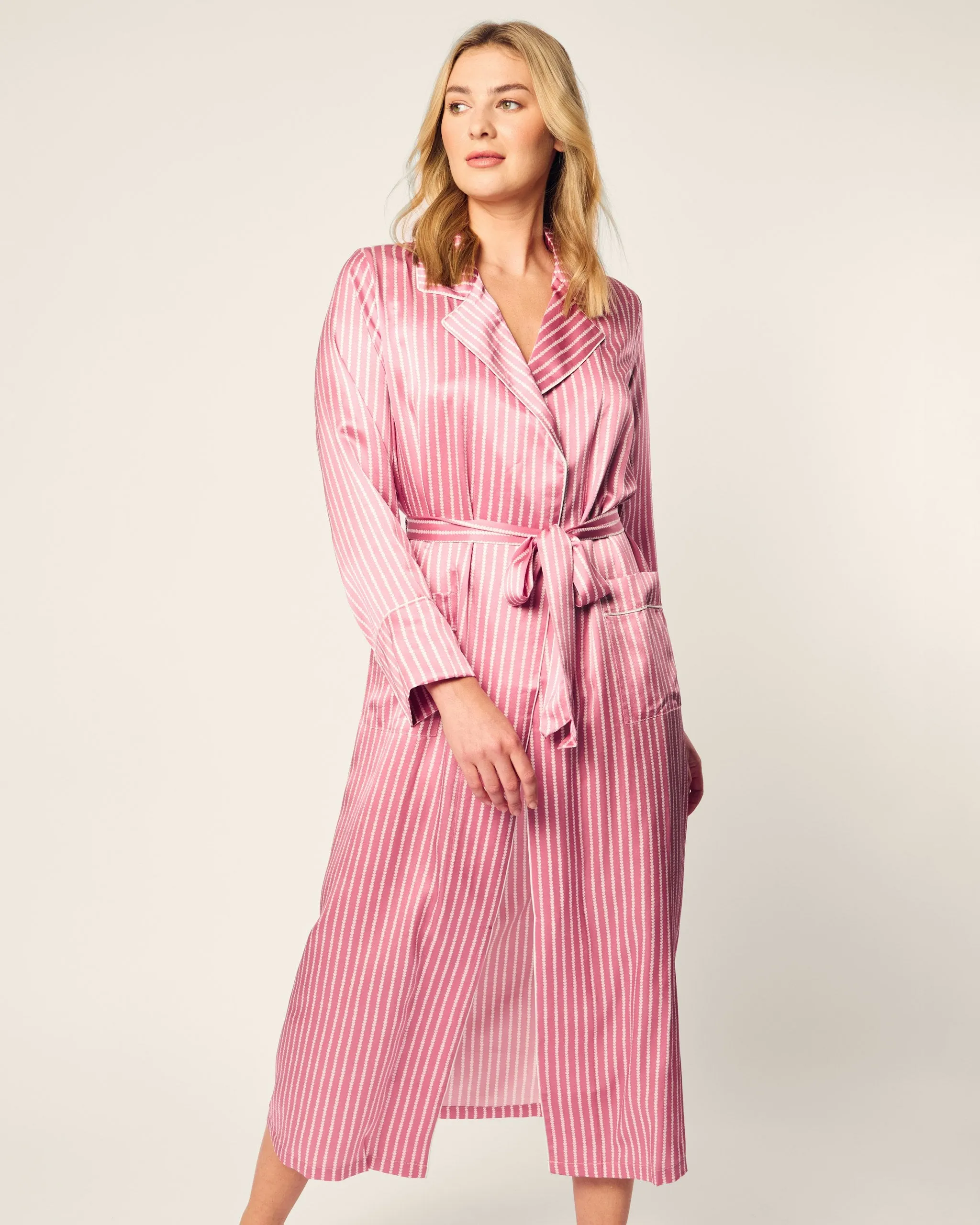 Women's Silk Robe in Love Lines sold by Petite Plume product image thumbnail 2