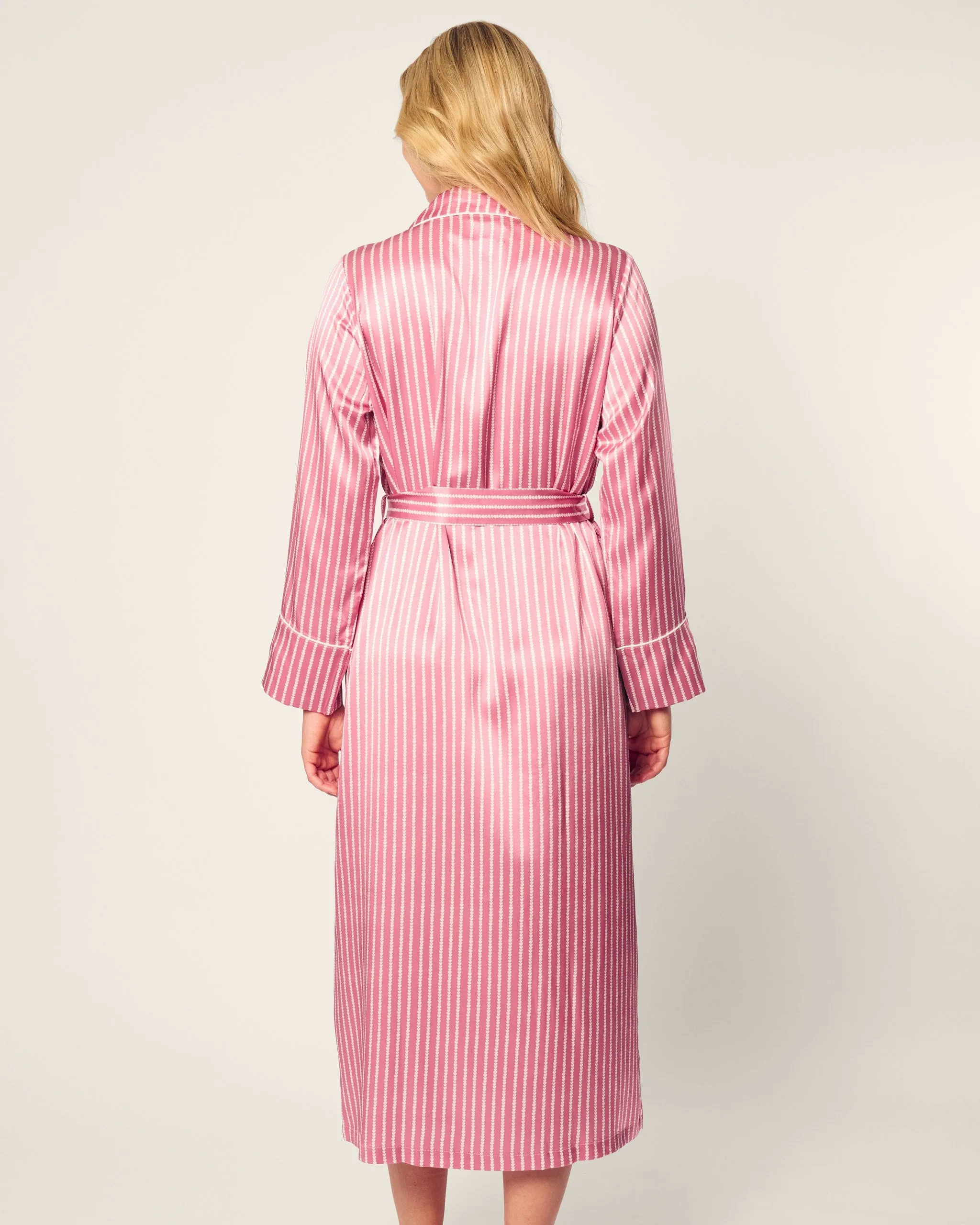 Women's Silk Robe in Love Lines sold by Petite Plume product image thumbnail 4