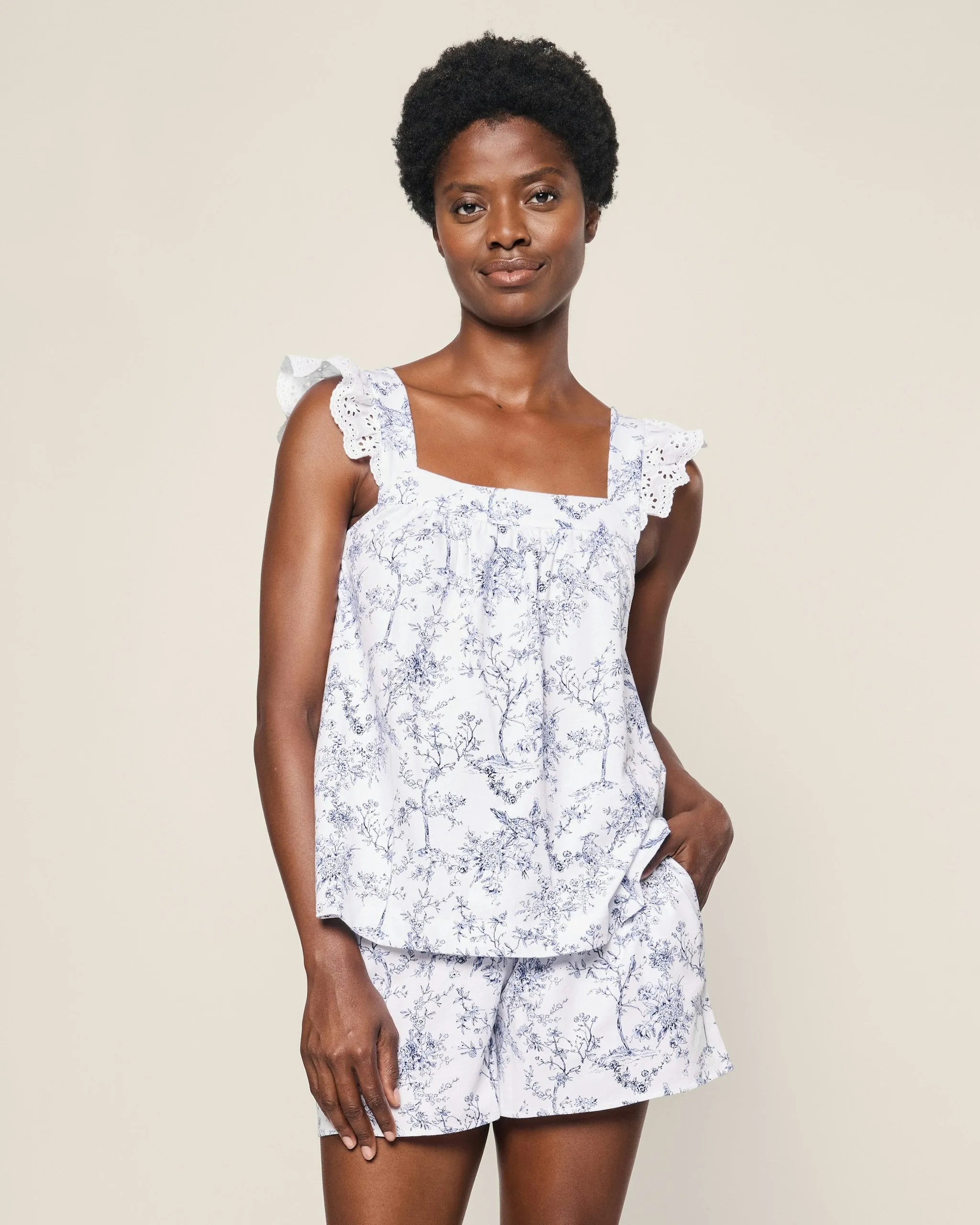 Women's Pima Clara Short Set in Timeless Toile sold by Petite Plume product image thumbnail 2