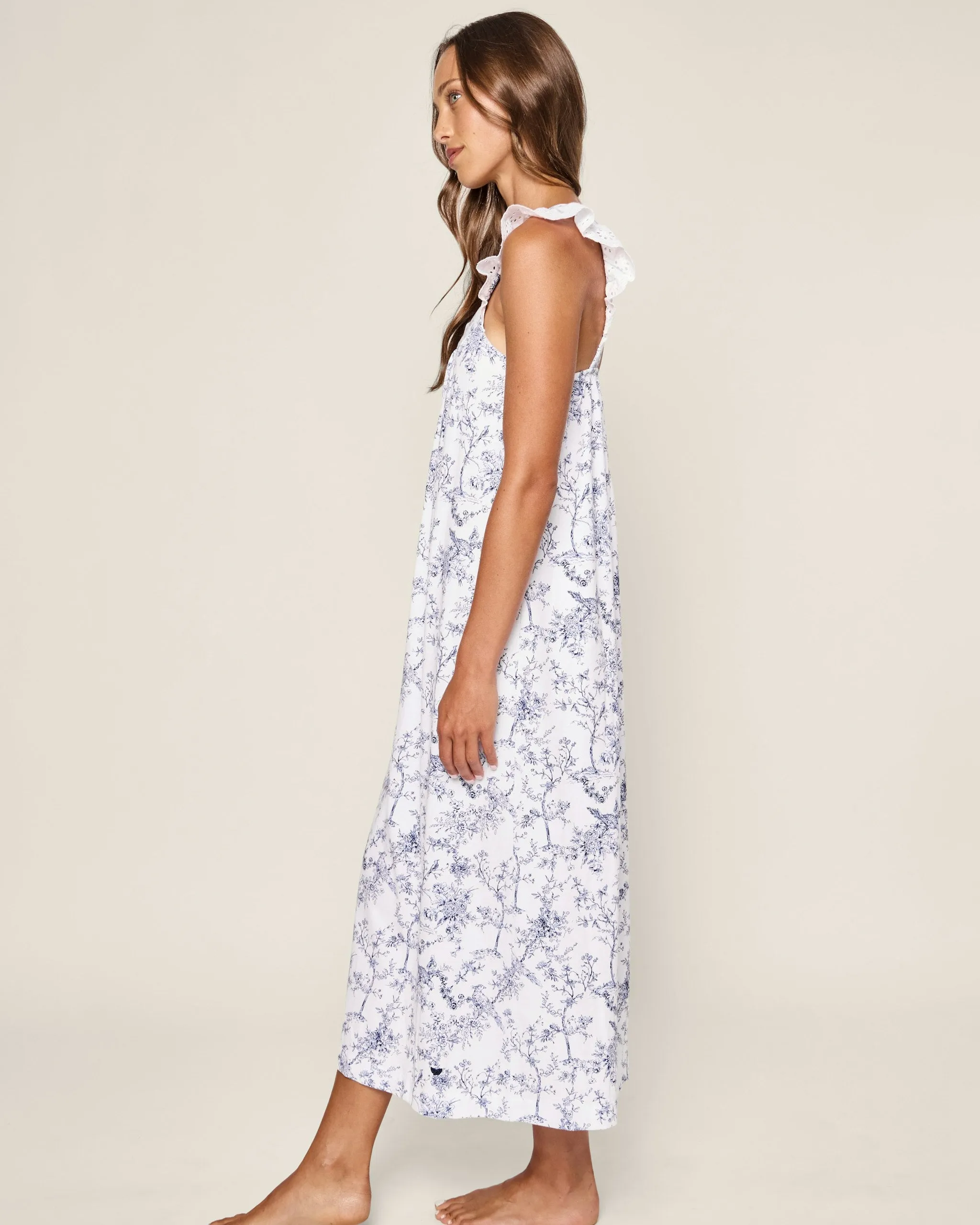 Women's Pima Clara Nightgown in Timeless Toile sold by Petite Plume product image thumbnail 3
