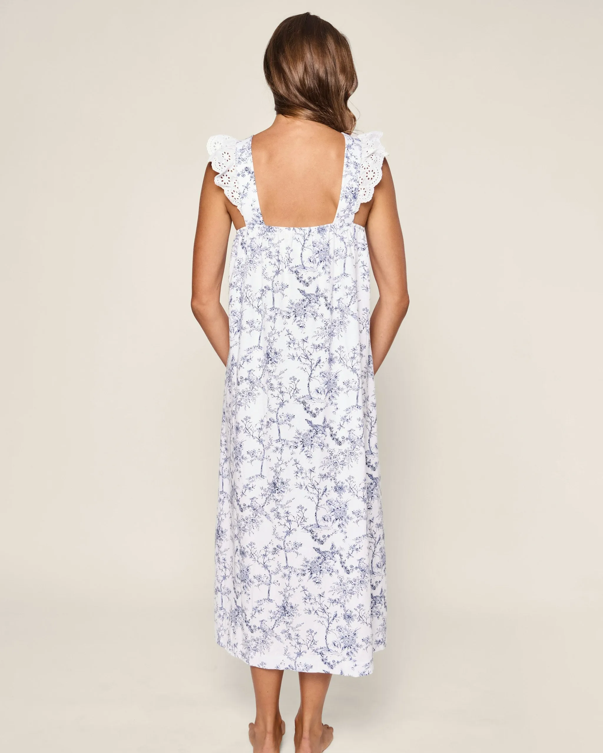Women's Pima Clara Nightgown in Timeless Toile sold by Petite Plume product image thumbnail 4