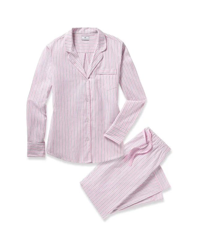 Women's Twill Pajama Set in Blush Boulevard made by Petite Plume