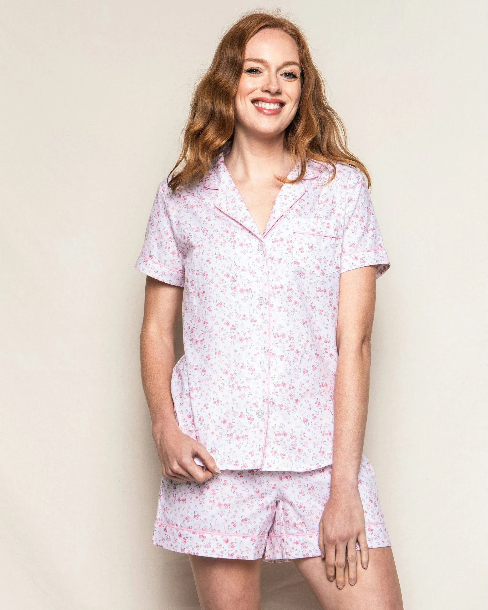 Women's Twill Short Sleeve Short Set in Dorset Floral sold by Petite Plume product image thumbnail 2