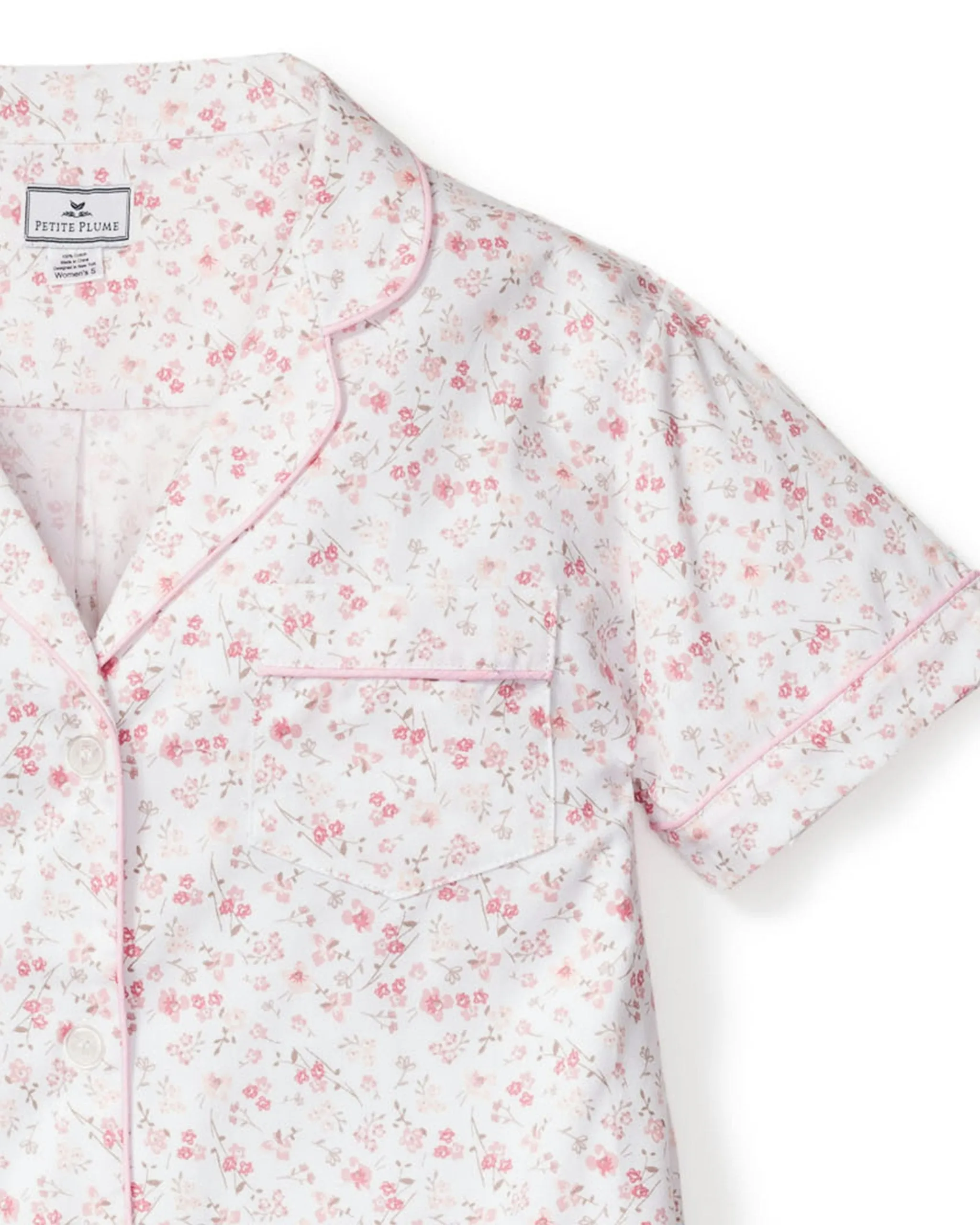 Women's Twill Short Sleeve Short Set in Dorset Floral sold by Petite Plume product image thumbnail 4