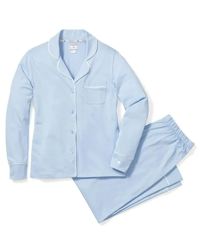 Women's Pima Pajama Set in Periwinkle sold by Petite Plume