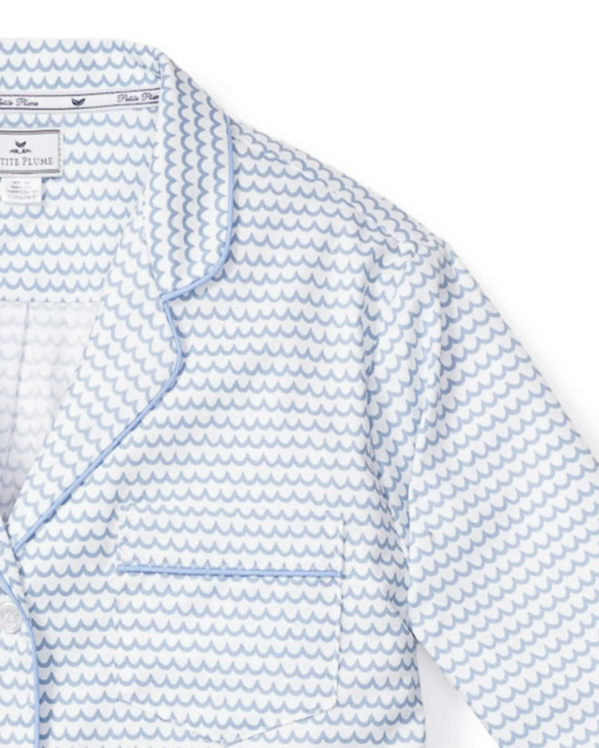 Women's Twill Long Sleeve Short Set in La Mer sold by Petite Plume product image thumbnail 4