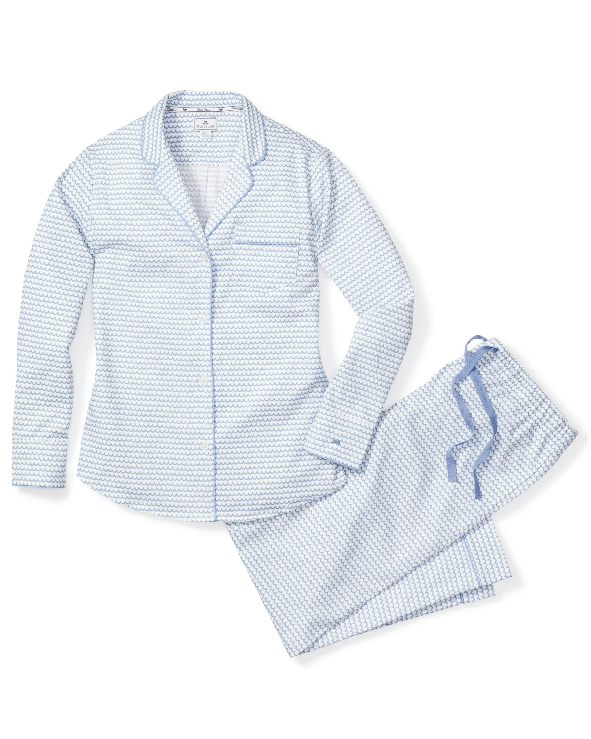 Women's Twill Pajama Set in La Mer sold by Petite Plume