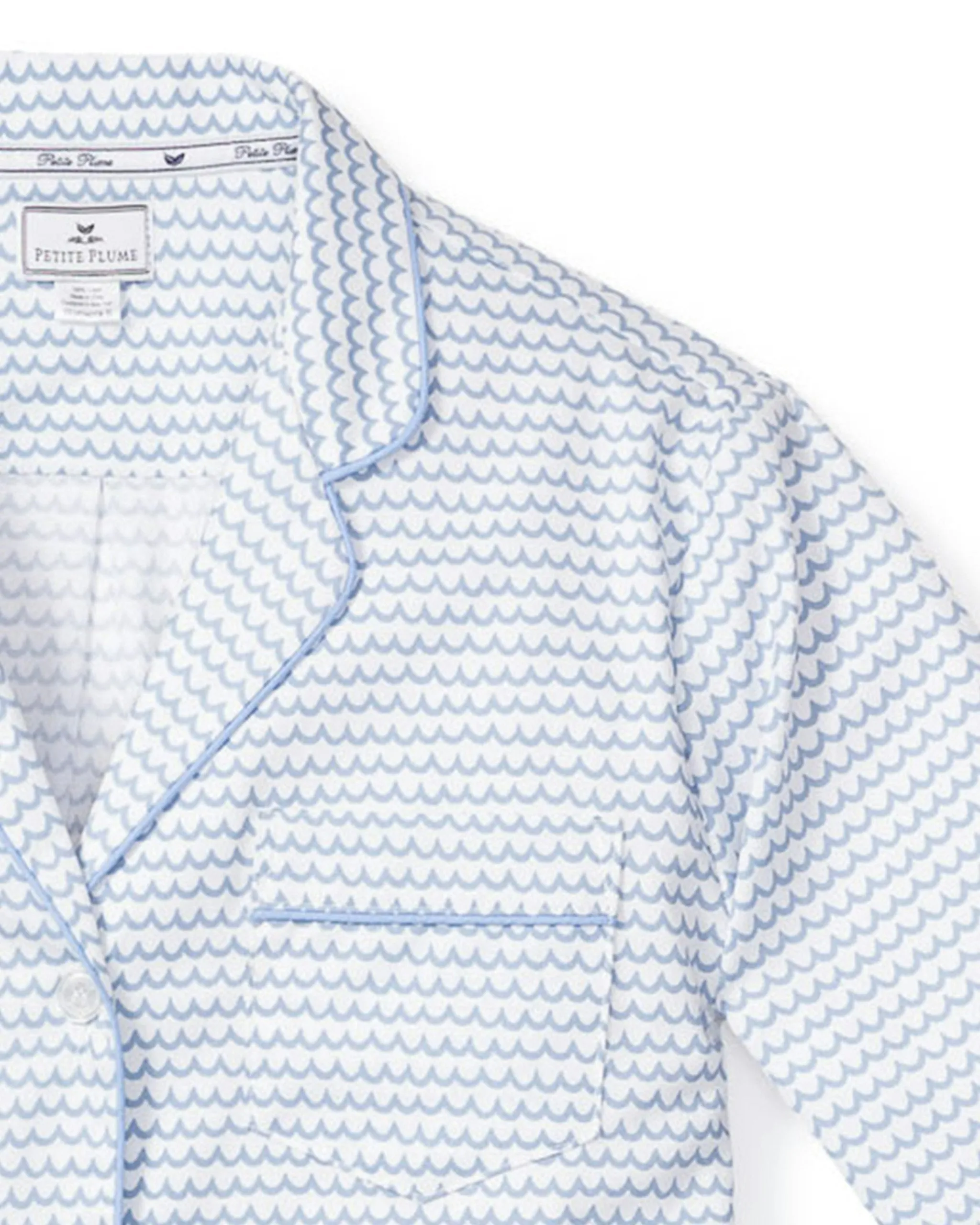 Women's Twill Pajama Set in La Mer sold by Petite Plume product image thumbnail 4