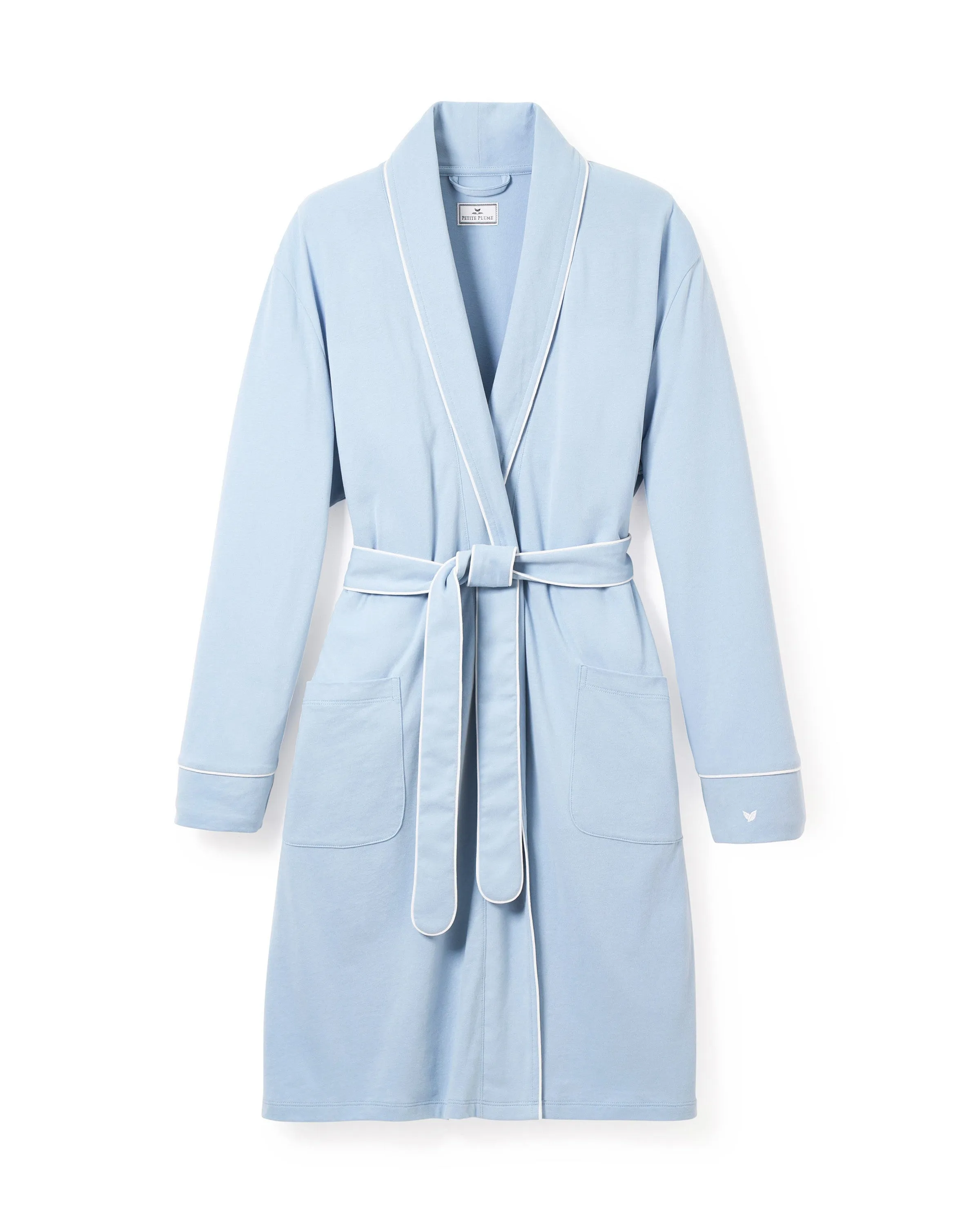 Women's Pima Robe in Periwinkle sold by Petite Plume