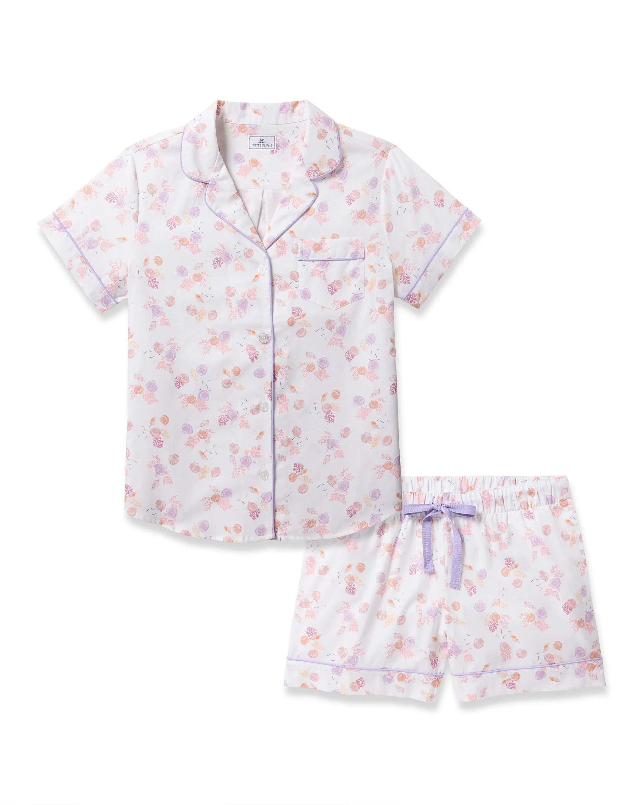 Women's Twill Short Sleeve Short Set in Bateau sold by Petite Plume product image thumbnail 5