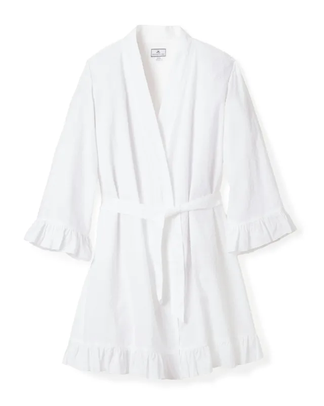 Women's Swiss Dots Robe in White sold by Petite Plume