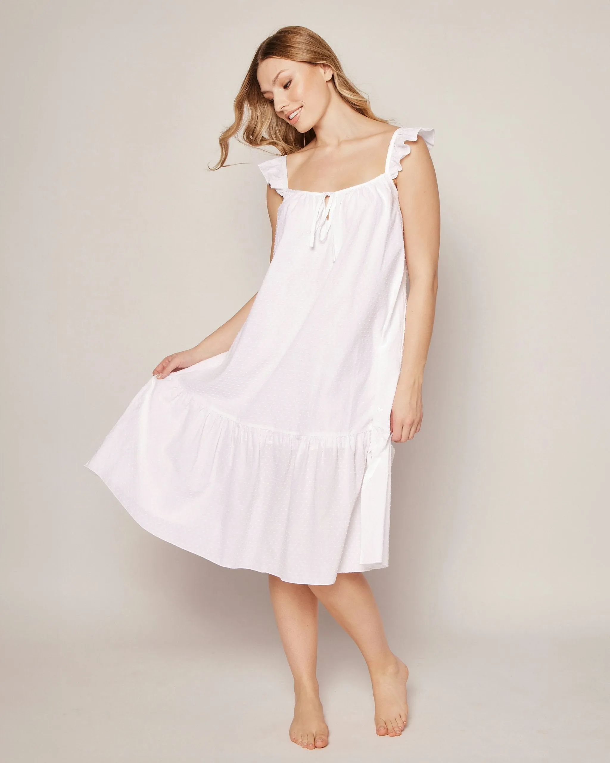 Women's Swiss Dots Celeste Nightgown in White sold by Petite Plume product image thumbnail 2