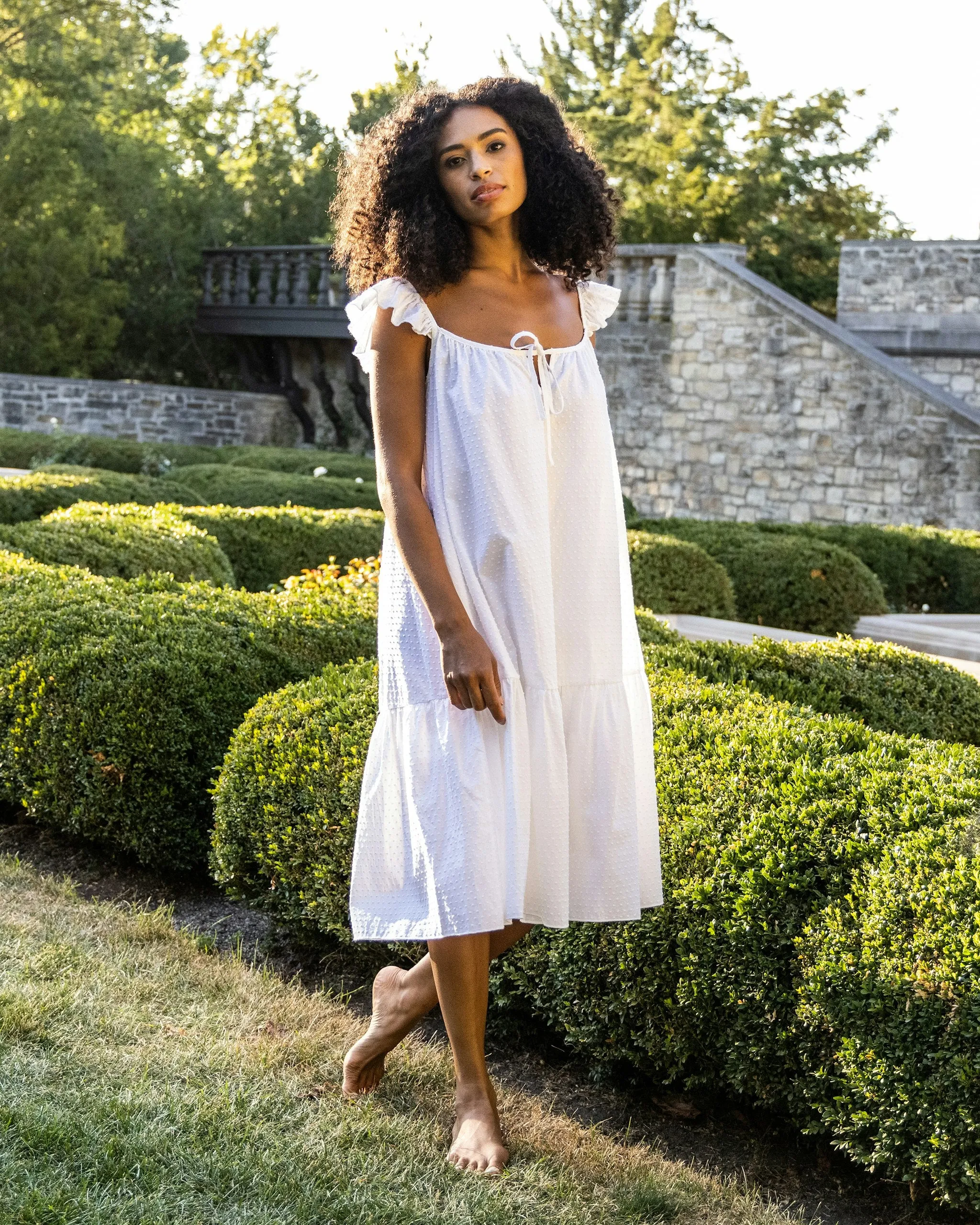 Women's Swiss Dots Celeste Nightgown in White sold by Petite Plume product image thumbnail 5