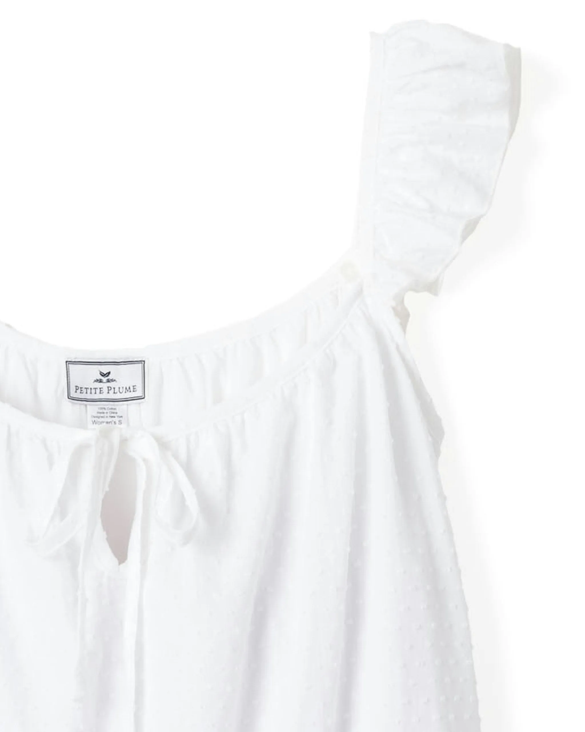Women's Swiss Dots Celeste Nightgown in White sold by Petite Plume product image thumbnail 4