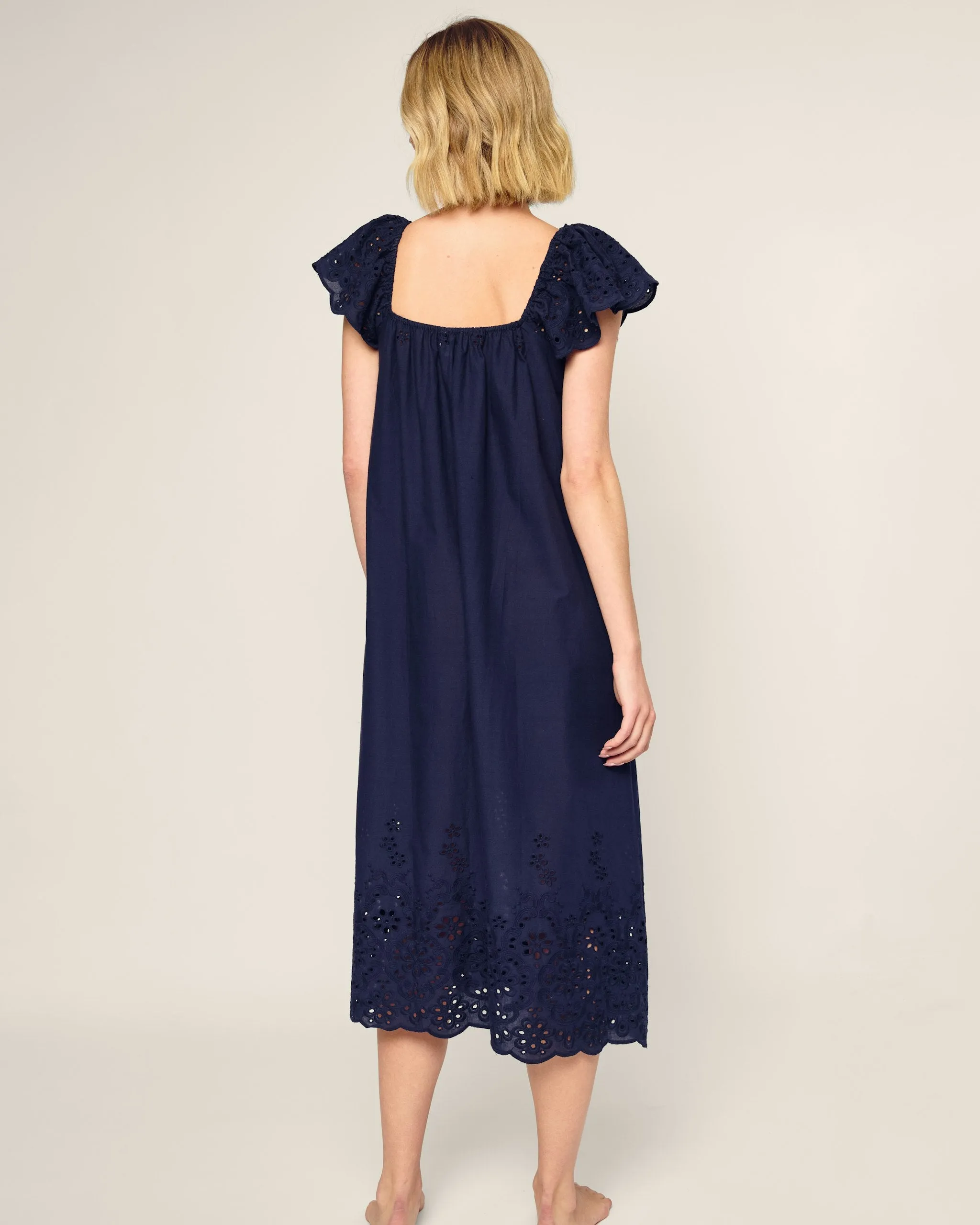 Women's Twill Ava Nightgown in Navy sold by Petite Plume product image thumbnail 4