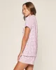 Women's Pima Short Sleeve Short Set in Fleurs de Rose sold by Petite Plume