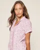 Women's Pima Short Sleeve Short Set in Fleurs de Rose sold by Petite Plume